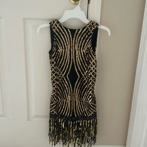 Black and gold dance costume